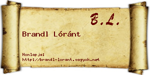 Brandl Lóránt névjegykártya