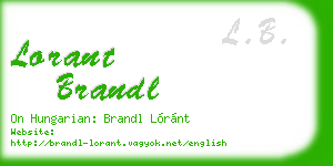 lorant brandl business card