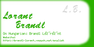 lorant brandl business card